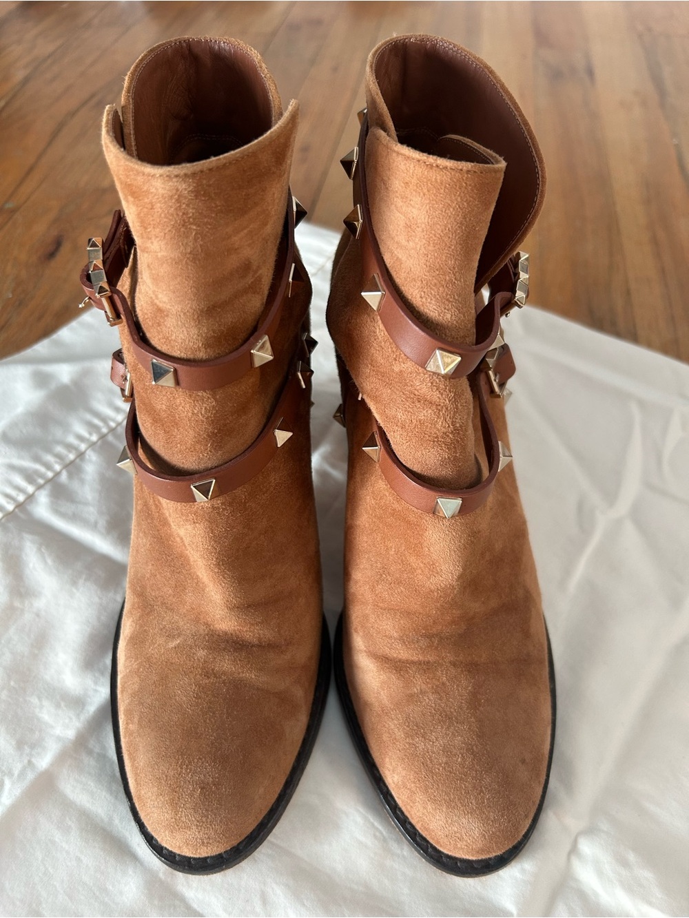 Valentino Rock Stud-Trim Ankle Boots